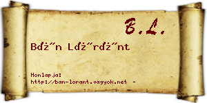 Bán Lóránt névjegykártya