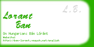 lorant ban business card
